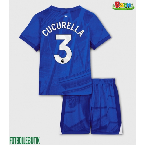 Chelsea Marc Cucurella #3 Hemmaställ Barn 2025-26 Kortärmad (+ Korta byxor)